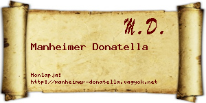 Manheimer Donatella névjegykártya